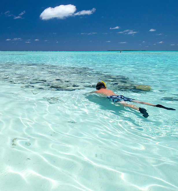 Snorkelling in Tropical blue water