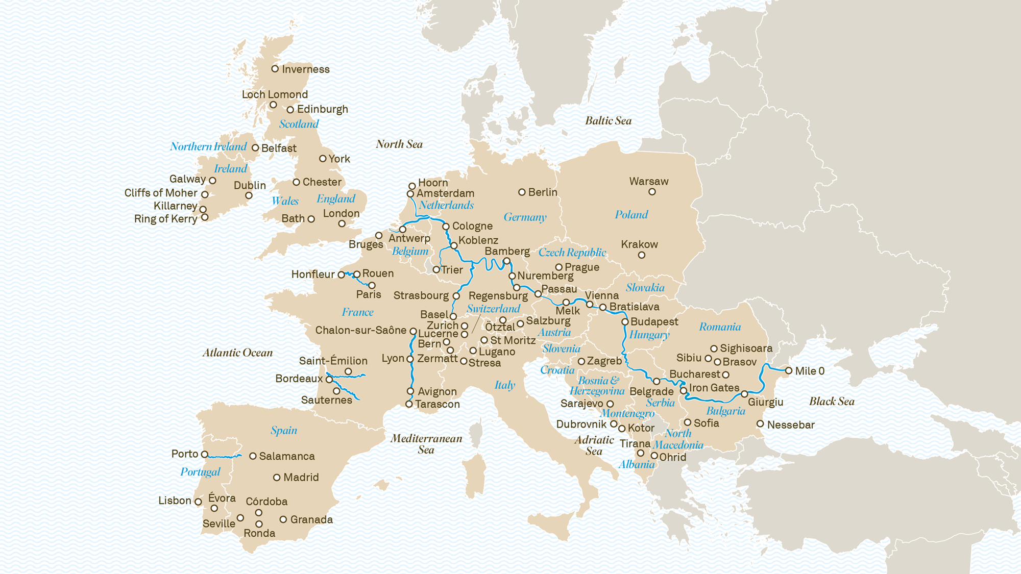 Scenic Land touring destinations in Europe & the UK