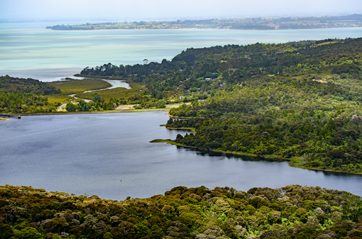 Aerial view of Waitakere Ranges, New Zealand