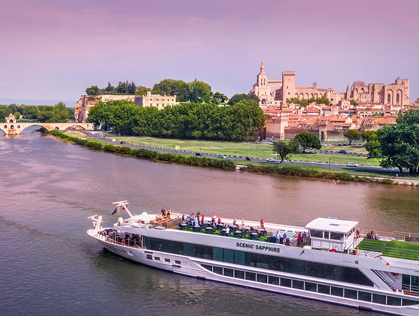 Scenic Sapphire cruising on the Rhône River in Avignon, France