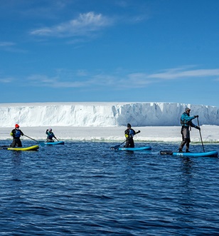 Scenic Eclipse II guests kayaking in Commonwealth Bay, East Antarctica