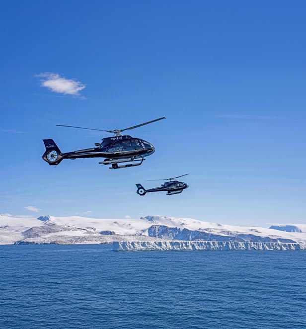 Scenic Eclipse Helicopters in East Antarctica