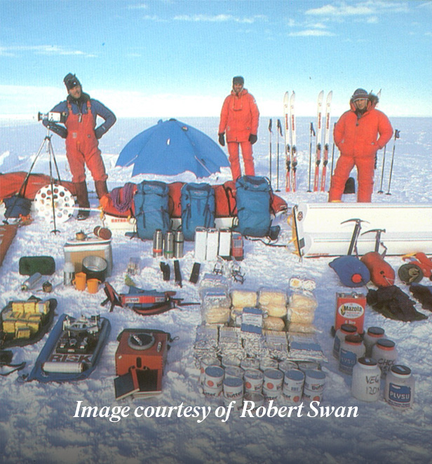 Robert Swan and explorers in Antarctica