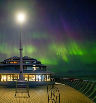 Northern lights seen from Scenic Eclipse in New Zealand