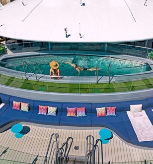 Guests swimming on board Eclipse 2  Vitality pool