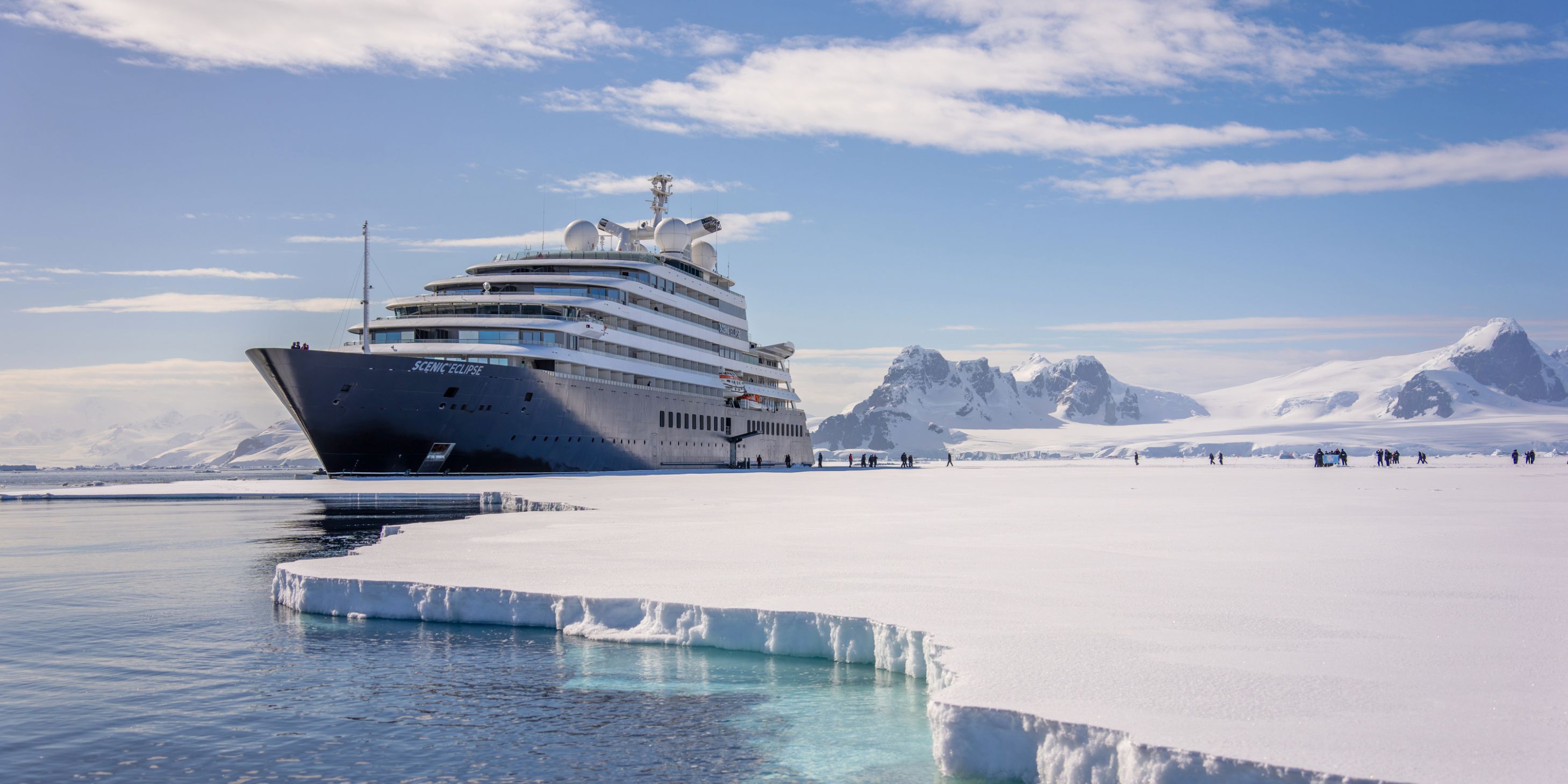 Scenic Eclipse with the Ship in Antarctica