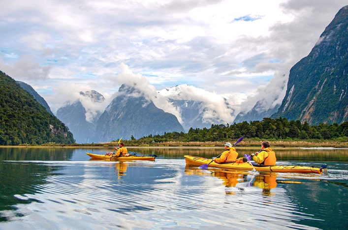 Kayaking in Milford Sound, New Zealand